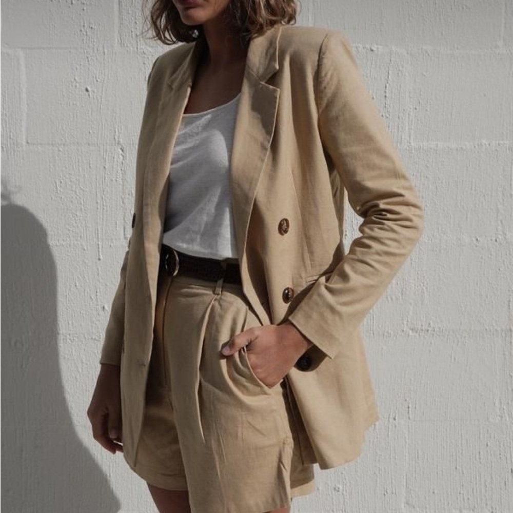 St Agni Koa linen blazer